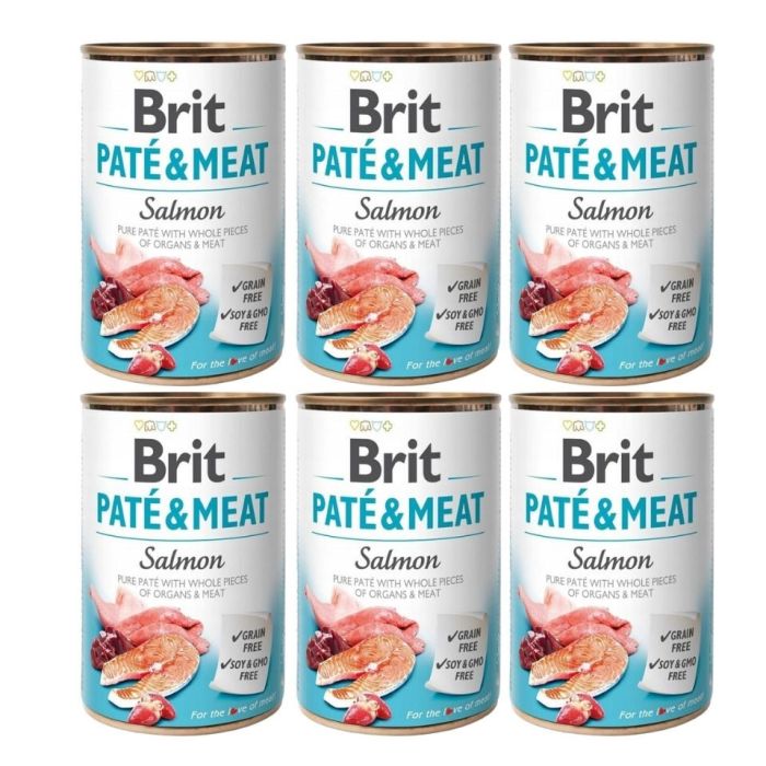 BRIT Pate&Meat salmon 6x400 g pasztet z łososiem dla psa
