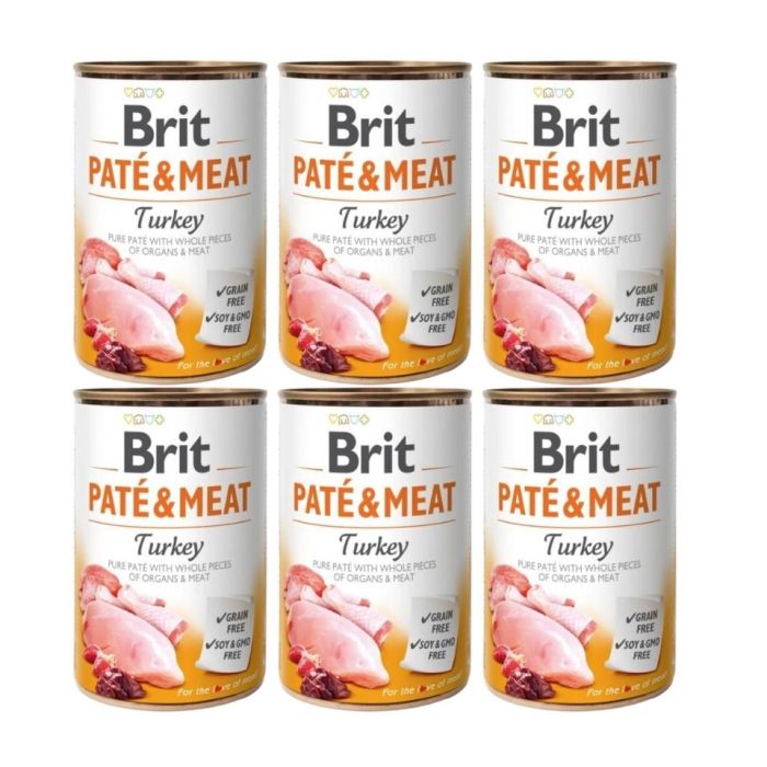 BRIT Pate&Meat turkey 6x400 g pasztet z indykiem dla psa
