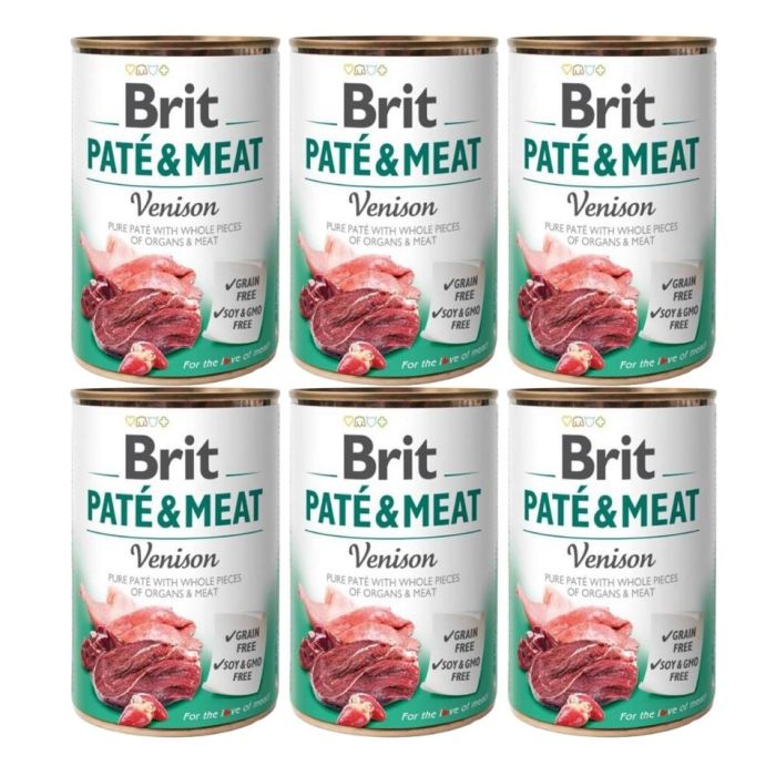 BRIT Pate&Meat venison 6x400 g pasztet z dziczyzną dla psa