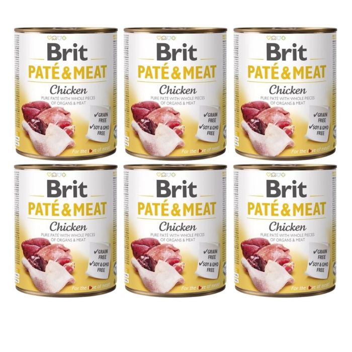 BRIT Pate&Meat chicken 6x800 g pasztet z kurczakiem dla psa