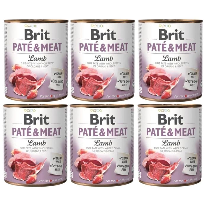 BRIT Pate&Meat lamb 6x800 g pasztet z jagnięciną dla psów