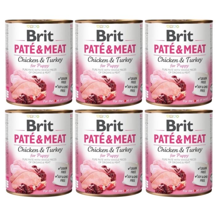 BRIT Pate&Meat puppy 6x800 g pasztet dla szczeniąt
