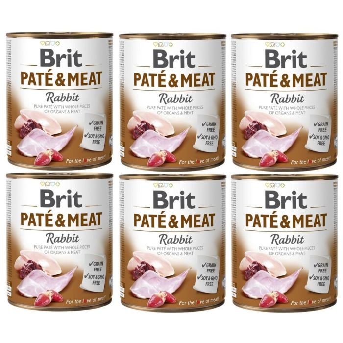 BRIT Pate&Meat rabbit 6x800 g pasztet z królikiem dla psa