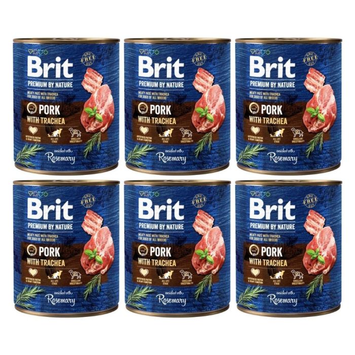 BRIT Premium by Nature 6x800 g wieprzowina i przełyk naturalna karma dla psa