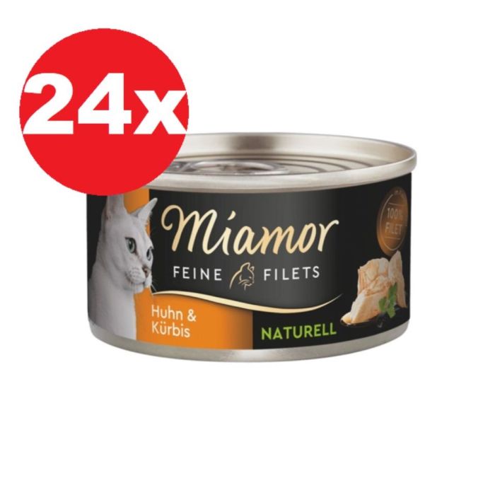 MIAMOR Feine Filets Naturell Chicken&Pumpkin 24x80g kurczak i dynia w sosie własnym