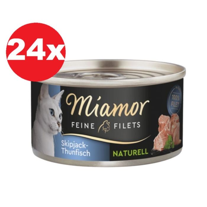 MIAMOR Feine Filets Naturell Skipjack Tuna 24x80g tuńczyk skipjack w sosie własnym