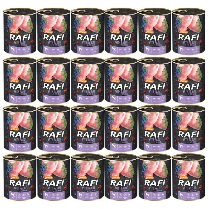 RAFI Karma z królikiem,borówką i żurawiną dla psa 24x400g