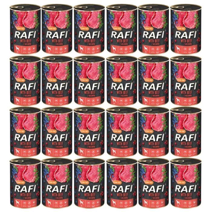 RAFI Beef z wołowiną 24x400 g mokra karma dla psa