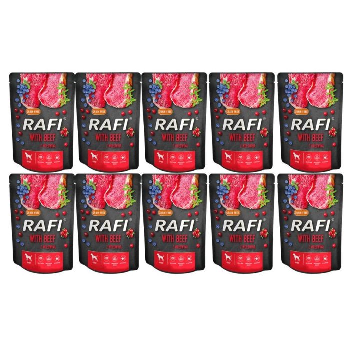 DOLINA NOTECI RAFI z wołowiną saszetka dla psa 10x300 g