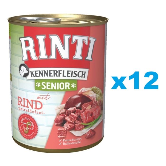RINTI Kennerfleish Senior Beef 12x400 g z wołowiną dla starszych psów