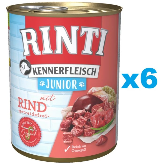 RINTI Kennerfleish Junior Beef 6x800 g z wołowiną dla szczeniąt