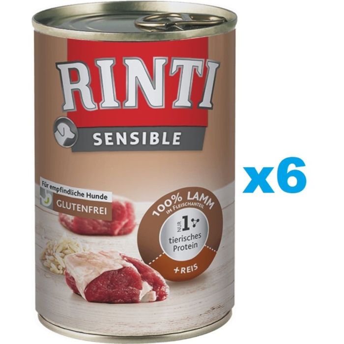 RINTI Sensible Jagnięcina z ryżem 6x400 g