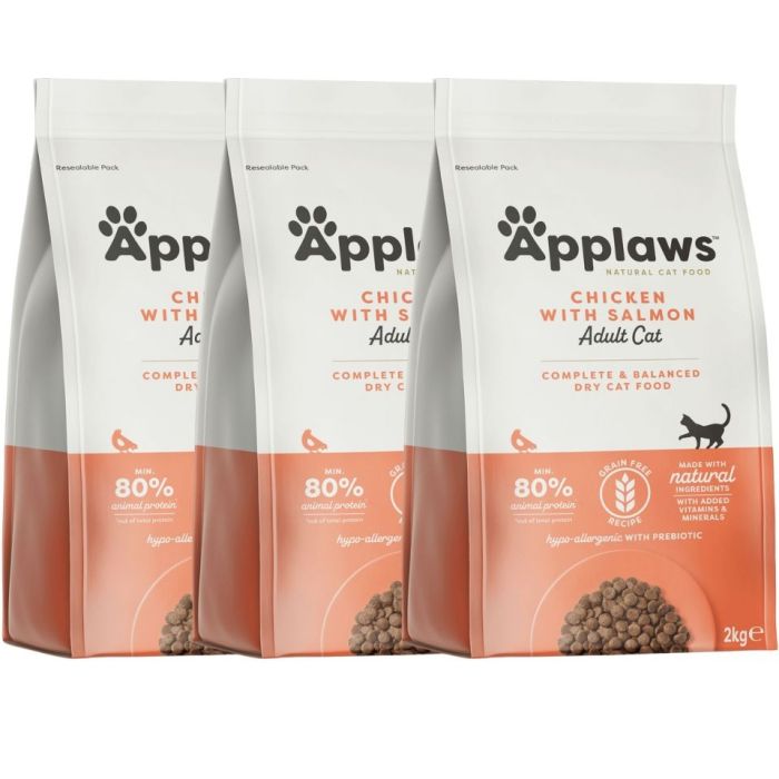 APPLAWS Cat Adult Chicken with Extra Salmon 6 kg (3x2 kg) kurczak z łososiem dla kotów