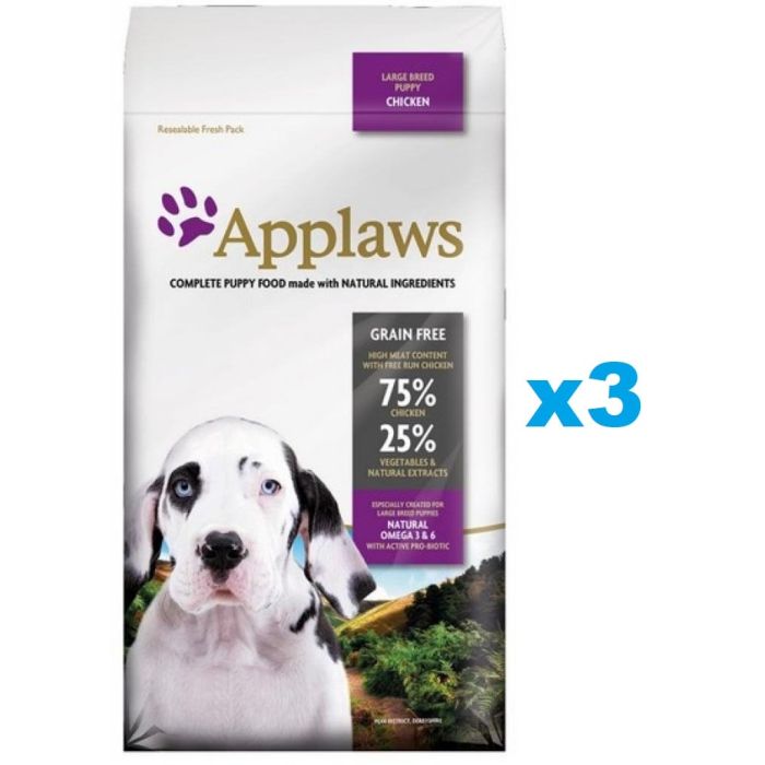APPLAWS Puppy Large Breed Chicken 6 kg (3x2 kg) z kurczakiem dla szczeniąt dużych ras