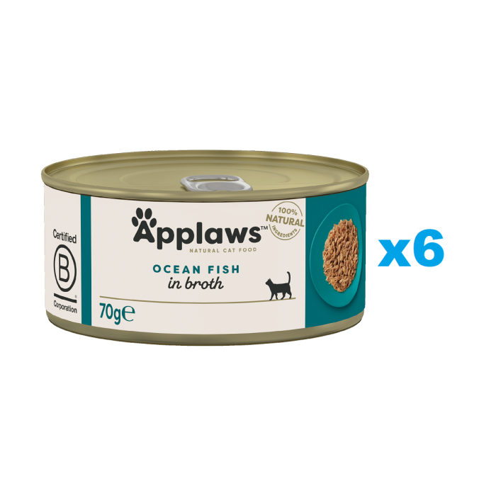 APPLAWS Cat Adult Ocean Fish in Broth ryba oceaniczna w bulionie 6x70 g