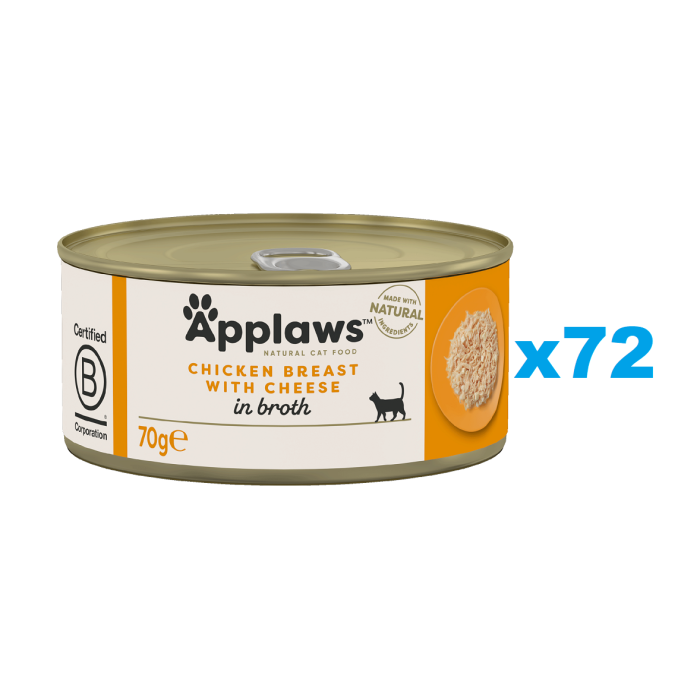 APPLAWS Cat Adult Chicken Breast with Cheese in Broth pierś z kurczaka z serem w bulionie 72x70 g
