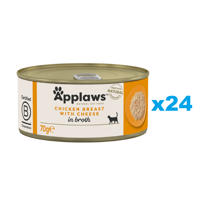 APPLAWS Cat Adult Chicken Breast with Cheese in Broth pierś z kurczaka z serem w bulionie 24x70 g