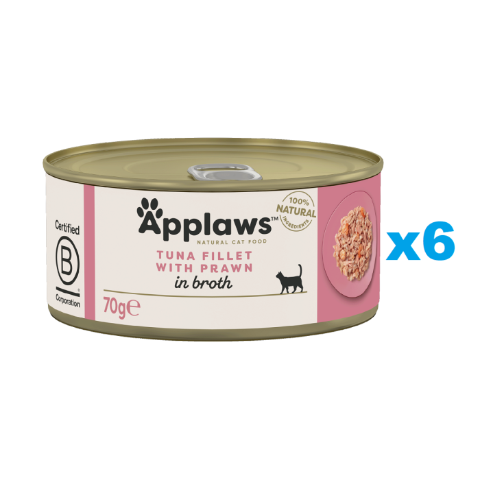 APPLAWS Cat Adult Tuna with Prawn in Broth tuńczyk i krewetki w bulionie 6x70g