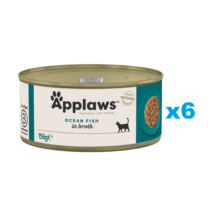 APPLAWS Cat Adult Ocean Fish in Broth ryba oceaniczna w bulionie 6x156 g