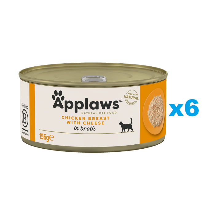 APPLAWS Cat Adult Chicken Breast with Cheese in Broth pierś z kurczaka z serem w bulionie 6x156 g