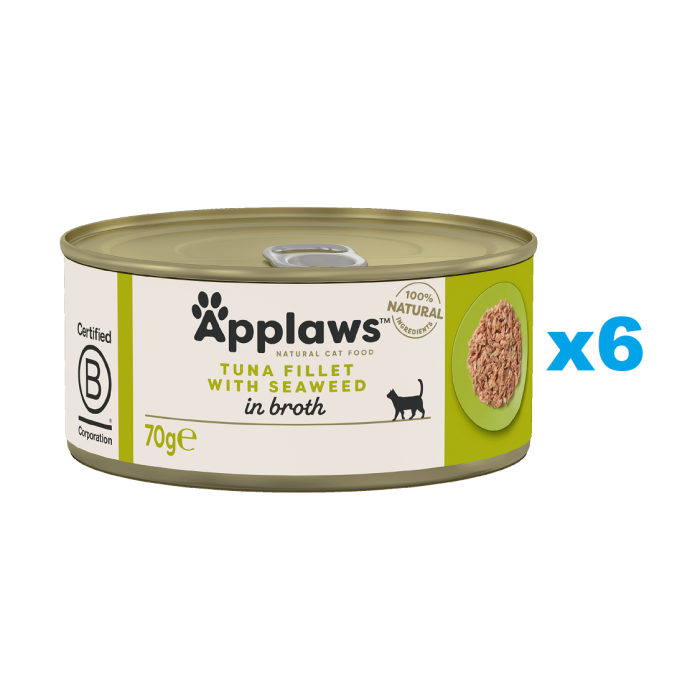 APPLAWS Cat Adult Tuna with Seaweed in Broth tuńczyk z wodorostami w bulionie 6x70 g