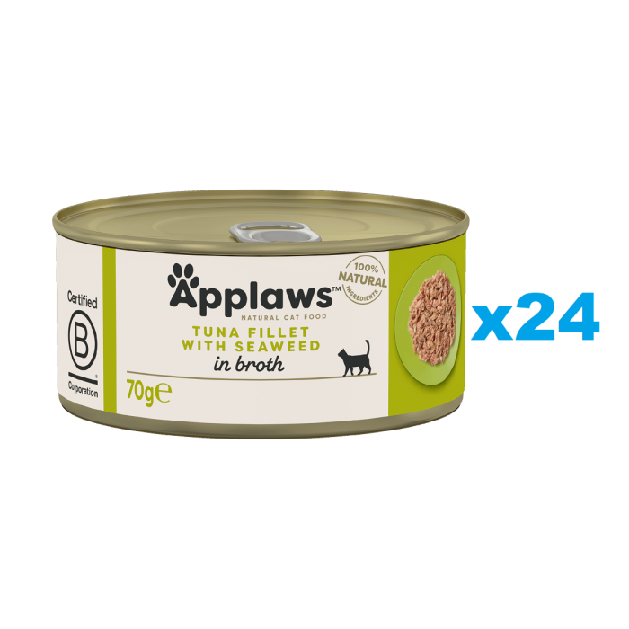 APPLAWS Cat Adult Tuna with Seaweed in Broth tuńczyk z wodorostami w bulionie 24x70 g