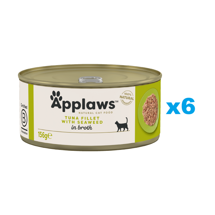 APPLAWS Cat Adult Tuna with Seaweed in Broth tuńczyk z wodorostami w bulionie 6x156 g