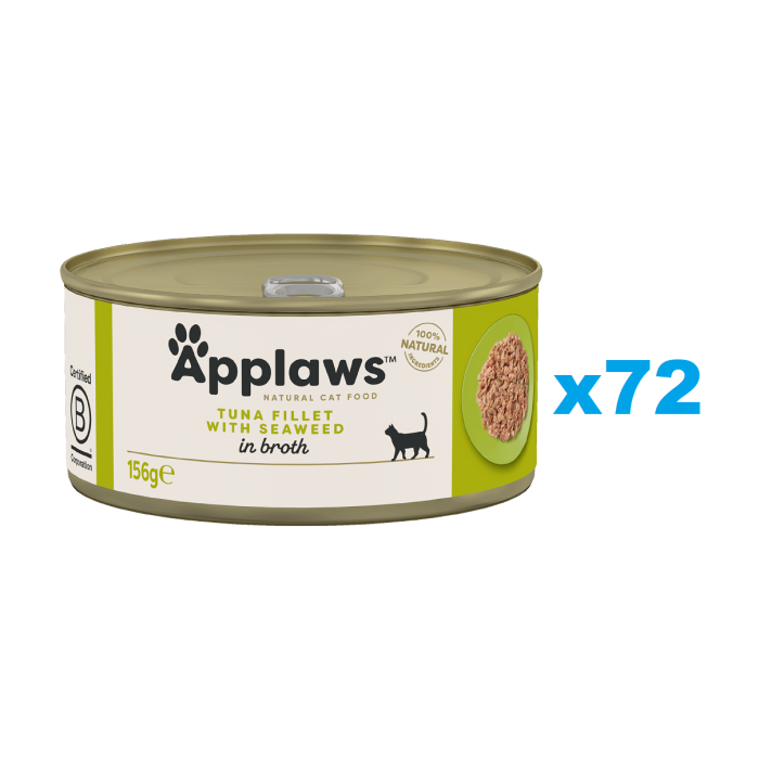 APPLAWS Cat Adult Tuna with Seaweed in Broth tuńczyk z wodorostami w bulionie 72x156 g