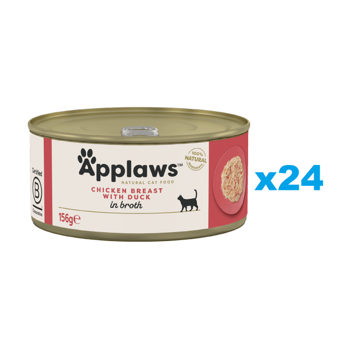 APPLAWS Cat Adult Chicken Breast with Duck in Broth pierś z kurczaka z kaczką w bulionie 24x156g