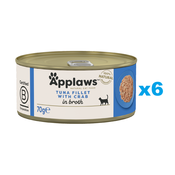 APPLAWS Cat Adult Tuna with Crab in Broth tuńczyk i krab w bulionie 6x70 g