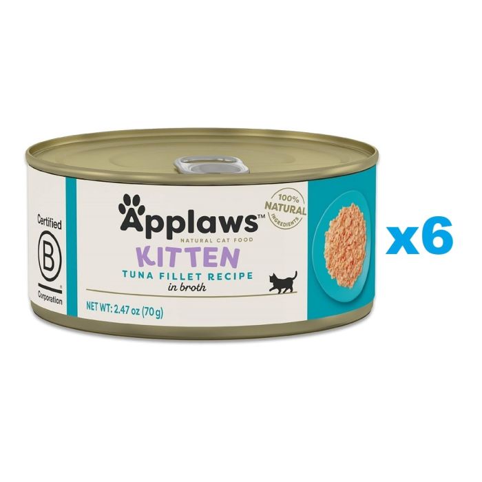APPLAWS Cat Kitten Tuna in Broth z tuńczykiem w bulionie dla kociąt 6x70 g