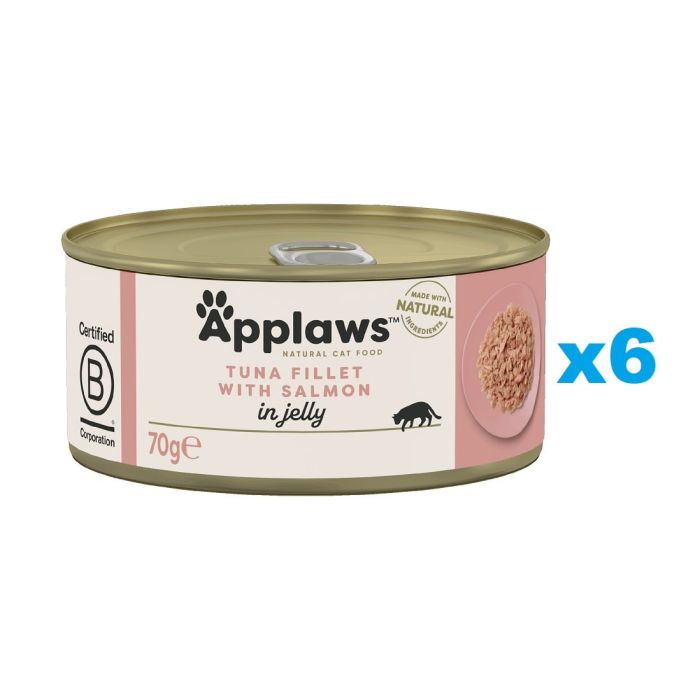 APPLAWS Cat Adult Tuna Fillet with Salmon in Jelly tuńczyk i łosoś w galarecie 6x70g