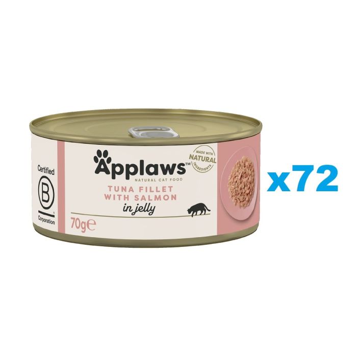 APPLAWS Cat Adult Tuna Fillet with Salmon in Jelly tuńczyk i łosoś w galarecie 72x70g