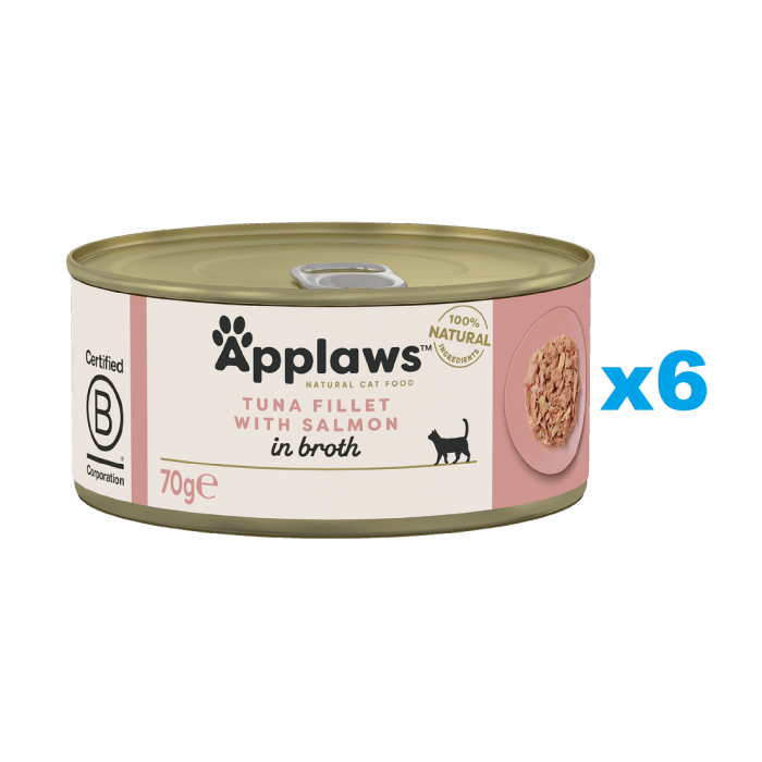 APPLAWS Cat Adult Tuna with Salmon in Broth tuńczyk z łososiem w bulionie 6x70 g