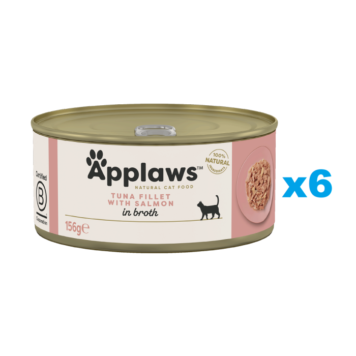 APPLAWS Cat Adult Tuna with Salmon in Broth tuńczyk z łososiem w bulionie 6x156 g