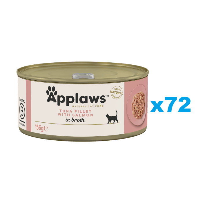 APPLAWS Cat Adult Tuna with Salmon in Broth tuńczyk z łososiem w bulionie 72x156 g