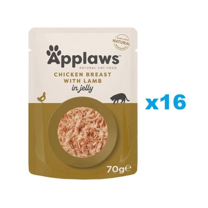 APPLAWS Cat Adult Pouch Chicken Breast with Lamb in Jelly kurczak z jagnięciną w galaretce 16x70 g