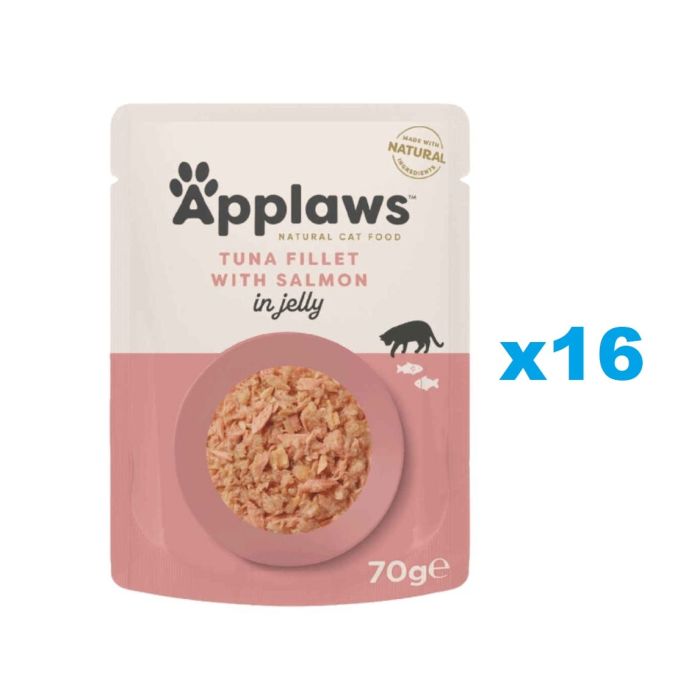 APPLAWS Cat Adult Pouch Tuna Fillet with Salmon in Jelly filet z tuńczyka z łososiem w galaretce 16x70 g