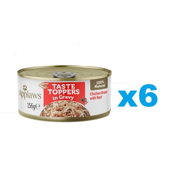 APPLAWS Taste Toppers Pierś z kurczaka z wołowiną w galaretce 6x156 g