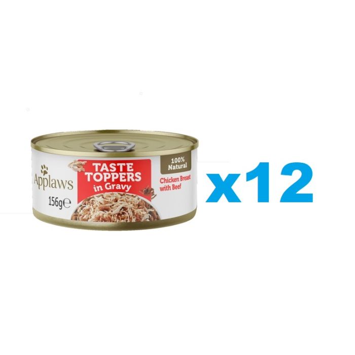 APPLAWS Taste Toppers Pierś z kurczaka z wołowiną w galaretce 12x156 g