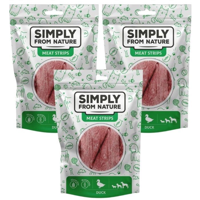 SIMPLY FROM NATURE Meat Strips Mięsne paski z kaczki dla psów 3x80 g