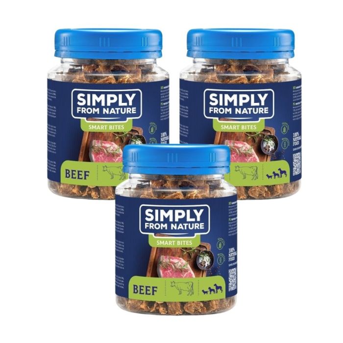 SIMPLY FROM NATURE Smart Bites Trenerki z wołowiny dla psów 3x130 g
