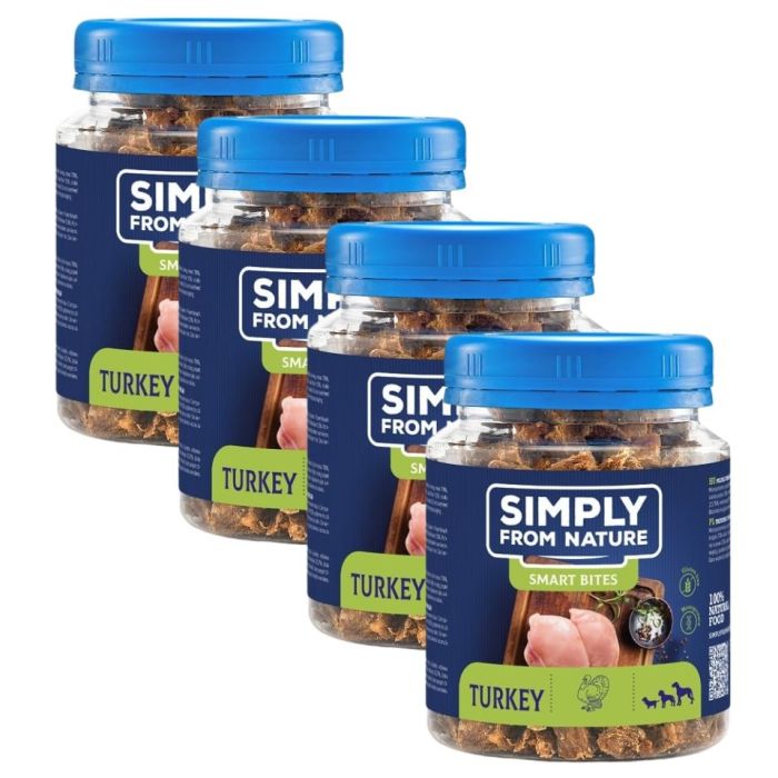 SIMPLY FROM NATURE Smart Bites Trenerki z indyka dla psów 4x130 g