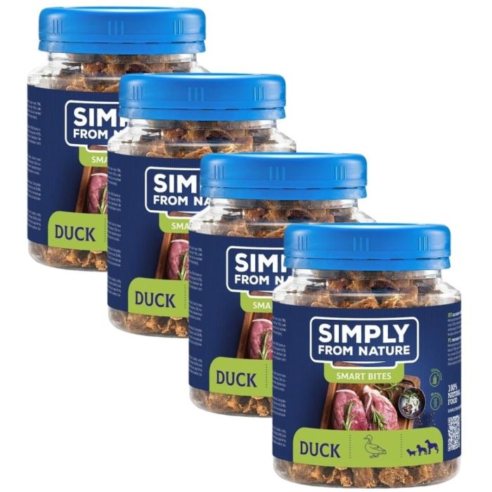SIMPLY FROM NATURE Smart Bites Trenerki z kaczki dla psów 4x130 g