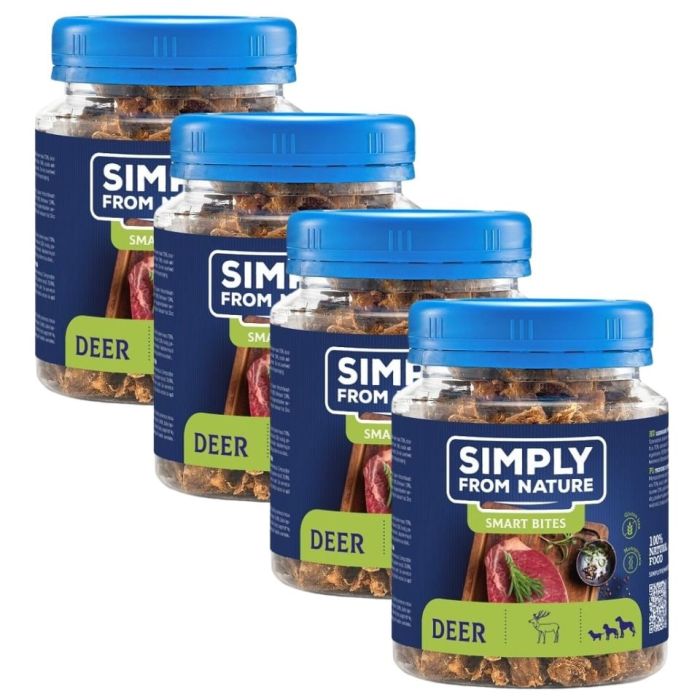 SIMPLY FROM NATURE Smart Bites Trenerki z jelenia dla psów 4x130 g