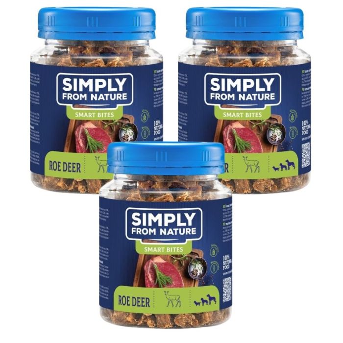 SIMPLY FROM NATURE Smart Bites Trenerki z sarny dla psów 3x130 g