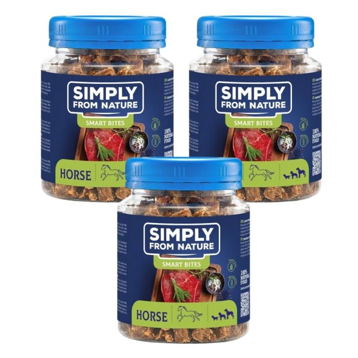 SIMPLY FROM NATURE Smart Bites Trenerki z koniny dla psów 3x130 g