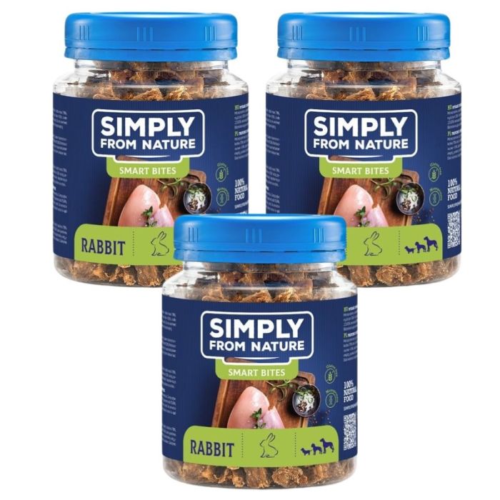 SIMPLY FROM NATURE Smart Bites Trenerki z królika dla psów 3x130 g