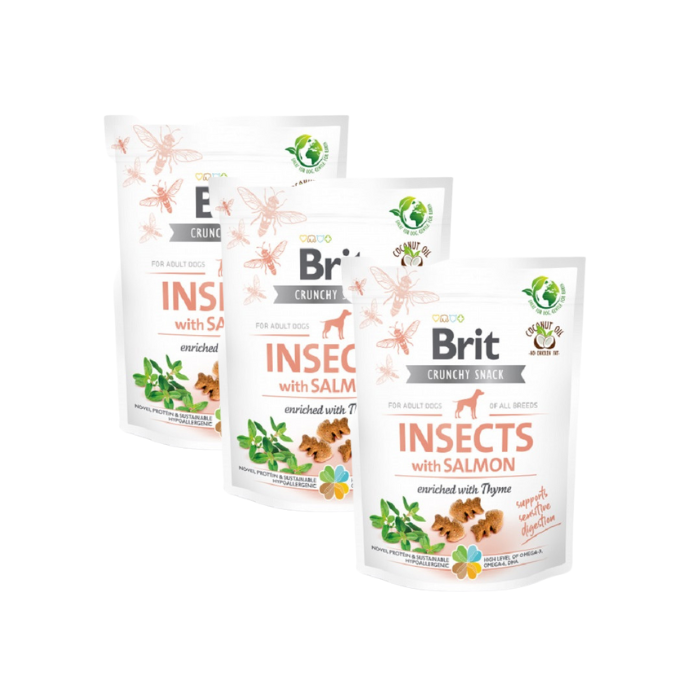 BRIT Care Dog Functional Snack Insect 3x200 g przysmaki z insektami i łososiem