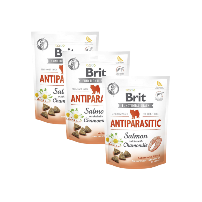 BRIT Care Dog Functional snack antiparasitic 3x150 g przysmaki z łososiem przeciw pasożytom